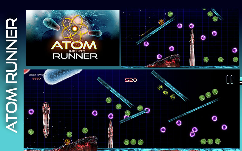 Hero Rocket Interactive iOS game: Atom Runner screen shot